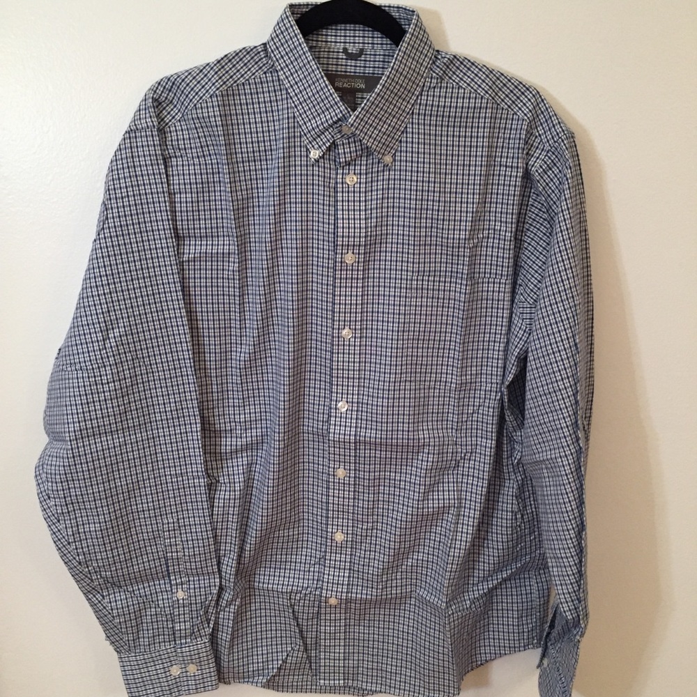 Kenneth Cole Reaction plaid button up shirt